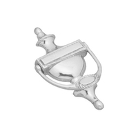 Restocking Soon: ETA End June - Superior Brass Georgian Door Knocker 165mm Chrome Plate 33184