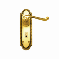 Superior Brass Georgian Door Lever Handle On Plate Privacy 170mm Polished Brass 4058P