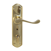 Superior Brass Colonial Design 2 Door Lever Entrance Set with Privacy 230mm Polished Brass 4439M
