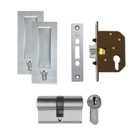 Austyle Euro Cylinder Sliding Lock Kit 45mm Backset Stainless Steel 49086KIT