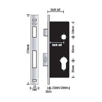 Superior Brass High Security Rebate Kit Satin Chrome 49210 Suits 9208 9209 85MM Centres