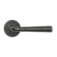 Superior Brass Door Lever on Round Rose Passage Set Matt Black 53801