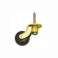 Superior Brass Castor Brown Ceramic Wheel Screw 32mm Polished Brass 5553