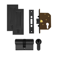 Austyle Euro Cylinder Sliding Lock Kit 45mm Backset Black 59086KIT