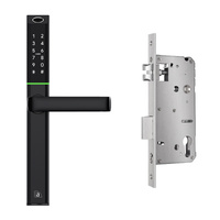 Austyle Smart Digital Door Lever Lock Entrance Set 60mm Mortice Matt Black 59407KIT2