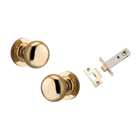 Iver Cambridge Door Knob on Round Rose Passage Kit Polished Brass 0200KPASS60