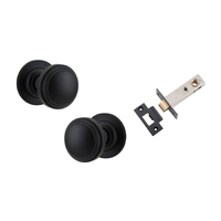 Iver Paddington Door Knob on Round Rose Passage Kit Matt Black 0213KPASS60