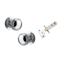Iver Paddington Door Knob on Round Rose Passage Kit Polished Chrome 0214KPASS60