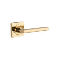 Iver Baltimore Door Lever Handle on Square Rose Polished Brass 52mm x 55mm 0270