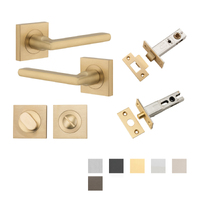 Iver Baltimore Door Lever Handle on Square Rose Privacy Kit - Available in Various Finishes