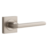 Iver Baltimore Door Lever on Square Rose Satin Nickel 52mm x 55mm 0279
