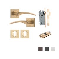 Iver Oxford Door Lever Handle on Square Rose Entrance Kit Key/Key - Available in Various Finishes