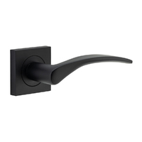Iver Oxford Door Lever Handle on Square Rose Matt Black 0283