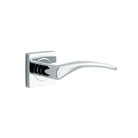 *WSL DISCONTINUED* Tradco Oxford Square Rose Door Lever Chrome Plated 52mm x 60mm 0284