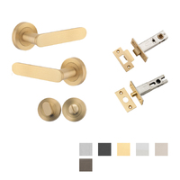 Iver Bronte Door Lever Handle on Round Rose Privacy Kit with Turn - Available in Various Finishes