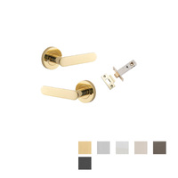 Iver Bronte Door Lever on Round Rose Inbuilt Privacy Kit 60mm Backset