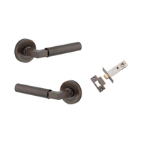 Iver Berlin Door Lever Handle on Round Rose Passage Kit Signature Brass 0341KPASS60