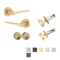 Iver Como Door Lever Handle on Round Rose Privacy Kit - Available in Various Finishes
