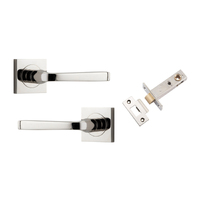 Iver Annecy Door Lever on Square Rose Passage Kit Polished Nickel 0398KPASS60