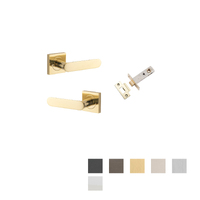 Iver Bronte Door Lever on Square Rose Inbuilt Privacy Kit 60mm Backset