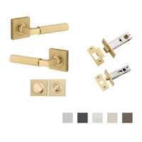 Iver Brunswick Door Lever Handle on Square Rose Privacy Kit - Available in Various Finishes