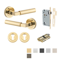Iver Berlin Door Lever on Round Rose Entrance Kit Key/Key - Available in Various Finishes