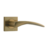 Iver Oxford Door Lever Handle on Square Rose Brushed Brass 0459