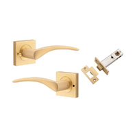 Iver Oxford Door Lever Square on Rose Inbuilt Privacy Brushed Brass 0459KIBPRIV60