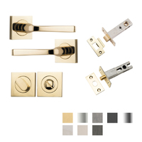 Iver Annecy Door Lever on Square Rose Privacy Kit - Available in Various Finishes