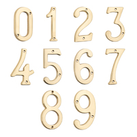 Tradco Door House Numeral 0-9 Polished Brass - Available in Various Numbers