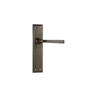Tradco Menton Lever on Long Backplate Passage Antique Brass 0678