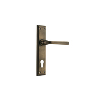 Tradco Menton Lever on Long Backplate Euro 85mm Antique Brass 0678E85