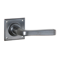 Tradco Menton Door Lever Handle on Square Rose 60mm Antique Copper 0683