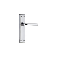 Tradco Menton Door Lever Handle on Long Backplate Passage Chrome Plated 0684