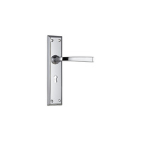 Tradco Menton Door Lever Handle on Long Backplate Lock Chrome Plated 0685