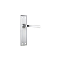 Tradco Menton Door Lever Handle on Long Backplate Passage Satin Chrome 0687