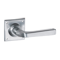 Tradco Menton Door Lever Handle on Square Rose 60mm Satin Chrome 0689