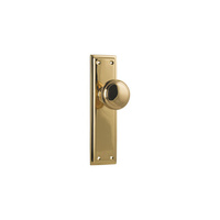 Tradco Milton Knob on Long Backplate Passage Polished Brass 0720