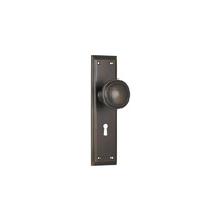 Out of Stock: ETA Mid September - Tradco Milton Knob on Long Backplate Lock Antique Brass 0725
