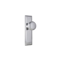 Out of Stock: ETA Mid July - Tradco Milton Knob on Long Backplate Passage Chrome Plated 0732