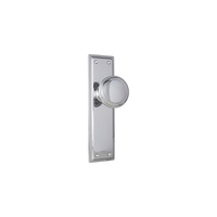 Tradco Milton Knob on Long Backplate Passage Chrome Plated 0732