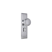 Tradco Milton Knob on Long Backplate Privacy Chrome Plated 0732P