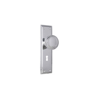 Tradco Milton Knob on Long Backplate Lock Chrome Plated 0733