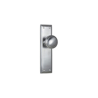 Tradco Milton Knob on Long Backplate Passage Satin Chrome 0736