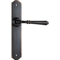 Tradco Reims Lever on Long Backplate Latch Antique Copper 0746