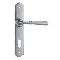 Tradco Reims Lever Handle on Long Backplate Euro 85mm Satin Chrome 0749E85