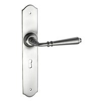 Tradco Reims Lever Handle on Long Backplate Lock Satin Chrome 0750