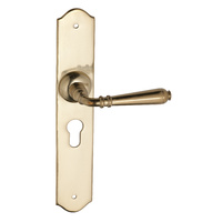 Tradco Reims Lever on Long Backplate Euro Polished Brass 0771E