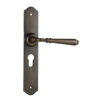 Tradco Reims Lever on Long Backplate Euro Antique Brass 0774E
