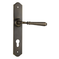 Tradco Reims Lever on Long Backplate Euro 85mm Antique Brass 0774E85
